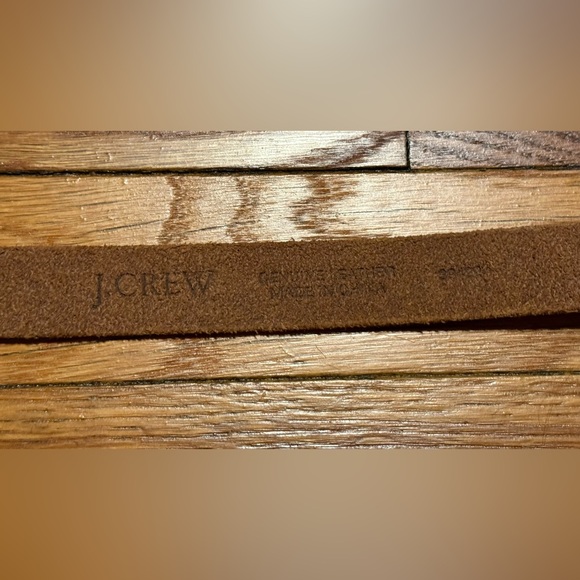 J.Crew Brown gold Leather Belt Brass Buckle Made in Italy Women’s Medium NWT - Picture 4 of 8